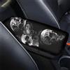 Jeiento Cool Skull Auto Center Console Bracciolo Copertura Pad per Donne Uomini Universale Fit Soft Comfort Console Centrale Bracciolo Cuscino Protector per Auto (Nero)