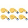 Bseical 6 Pezzi Cinghie Di Fissaggio Con Cricchetto Professionali, Cinghie Di Tensionamento, Cinghie Per Trasporto Di Ancoraggio Per Camping Outdoor Auto Bici Moto Ect (25mm*1m, giallo)