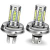 Ruiandsion 2pc P45T R2 H5 Led Lampadine Super Bright 2016 69SMD Chips Lampadina AC/DC 10-30V Hi/Low Beam Lampada per Moto Mop Scooter, Bianco
