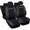 Auto Accessori Lupex | Set 12 pezzi Coprisedili Auto Compatibili con Qashqai I e II (2006-2021), Colore Nero Grigio Scuro, Made In Italy, in Policotone, Protezione Sedili Anteriori e Posteriori