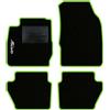 QUEMAR Tappetini Auto compatibili con Ford Fiesta MkVI 6 serie 2008-2017/Kit Tappeti Moquette e Gomma su Misura (Set 2 Anteriori + 2 Poster.)/Ricami e Colori Personalizzati (1 Ricamo, Bordo V.Acido)