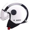 Sparco Casco Demi-Jet per moto bianco e nero con calotta in ABS Taglia M Casco Demi-Jet per moto Sparco con calotta in ABS Taglia M