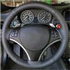 Tfkkaw Coprivolante Auto Per BMW Serie 1 E81 E82 E87 E88 Serie 3 E90 E91 E92 Interni auto Volante Copriauto Avvolgente Coprivolante in pelle Copertura Volante(Red thread)