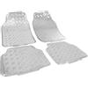 WOLTU Tappetini Auto Universali Tappeto Antiscivolo PVC Simil Alluminio Set 4 Pezzi Argenteo Lucido