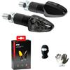 MOTO SPORT MONDO COMPATIBILE CON DUCATI SCRAMBLER 803 ICON COPPIA DI FRECCE A LED 12V UNIVERSALE PER MOTO LAMPA 90101 INDICATORE DI DIREZIONE NERO OMOLOGATO E13 LUCE ARANCIO