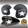 worldcustomchopper 2 Adesivi Stickers Worldcustom compatibili con Harley Davidson Stella SLIM Casco Bandit Serbatoio Moto Custom (BIANCO)