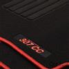 Car Lux AR12617 - Peugeot 307 CC Tappeti Tappetini Misura Edition Velour Bordatura Rosso per 307 cc 307 cc dal 2001-