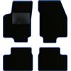 QUEMAR Tappetini Auto compatibili con Opel Astra G 1998-2006 / Kit Tappeti in Moquette e Gomma su Misura (Set 2 Anteriori + 2 Posteriori) / Ricami e Colori Personalizzati (0 Ricami, Bordo Blu)