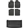 MOTOS Set di tappetini in gomma e tappetini per il bagagliaio per Fiat Panda II 2003-2012 Migliorare il comfort di viaggio con tappetino antiscivolo auto 3D- tappetini per tutte le stagioni auto, prot