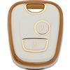 ontto Custodia per Chiave Auto, Adatta per Peugeot 106 107 206 207 307 per Citroen C1 C2 C3 C4 Xsara Picasso per Toyota Aygo TPU Custodia Portachiavi Portachiavi Oro Beige