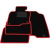 Generico Tappetini compatibili con Mazda CX-5 2017-2025, bordo rosso, kit tappetini auto personalizzati, set tappeti in velluto, tappeto auto