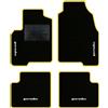 QUEMAR Tappetini Auto per Panda Pandina III, Bordo Giallo, 4 Ricami | dal 2012 / anche Hybrid / Kit Tappeti Moquette e Gomma su Misura / Set 2 Anteriori + 2 Post. / Ricami e Colori Personalizzati