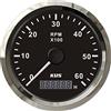 KUS USA KUS Misuratore tachimetro con contatore orario 6000RPM 85mm 12V/24V con retroilluminazione (nero) Calibro tachimetro KUS con contatore orario 6000RPM 85mm 12V/24V con retroilluminazione (nero)