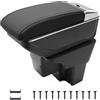 KAERGK Bracciolo Auto Compatibile con KIA STONIC Rio 3 2018-2024 | Vano Portaoggetti a Due livelli, Facile da Montare, Bracciolo Regolabile per Auto, Pelle PU, Linea Nera