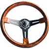 Surakey Volante retrò da 14 pollici, volante per auto classico da 350 mm, volante in legno vintage con adattatore per volante a 6 fori, universale, volante vintage con tastiera