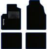 QUEMAR Tappetini Auto compatibili con Panda II 2003-2011 / Kit Tappeti in Moquette e Gomma su Misura (Set 2 Anteriori + 2 Posteriori) / Ricami e Colori Personalizzati (1 Ricamo, Bordo Blu)