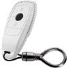 TECART Portachiavi adatto per Mercedes Benz A/B/C/E/G/S classe E200 W177 GLK GLS CLA CLE W205 W213 GLA GLC GLE in pelle Smart chiave auto custodia a 2 tasti, accessorio auto - bianco