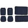 Lupex Shop Coprisedili auto compatibili con 500 Cinquecento, Blu scuro, Made in Italy, tessuto poliestere, set sedili completi anteriori e posteriori