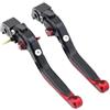 tnbru Leve Frizione Freno Per DUCATI Per MONSTER 937 950 1100 1200 SR Per Hypermotard SP Leve Freno Frizione Moto Regolabili Maniglie Pieghevoli Asta Estensibile Leva Freno Moto Leve Frizione(Black Red)