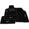 Generico Tappetini compatibili con Lancia Ypsilon 2011-2018, kit tappetini auto personalizzati, set tappeti in moquette, ricamo Ypsilon bianco