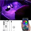 QAUBEN Automobile Interno Illuminazione Ambiente RGB 64 Colori Multicolore Musica Automobile Footwell Kit di illuminazione con accendino e microfono App, 12V-24V 1W