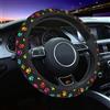 Mexpekil Coprivolante Universale con Stampa di Zampe Colorate, Colori Fluo, Antiscivolo per Auto - Accessori Decorativi, Adatti alla Maggior Parte delle Auto (38 cm)