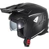 Generico Casco cross enduro aperto Jet Sheratan con visiera parasole a scomparsa Trial Street Scooter Moto NERO TAGLIA L