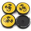 Generico Set 4 Tappi Coprimozzo Copri Mozzo Diametro 60 mm con Scorpione Compatibili per ABARTH 500 595 695 SS GRANDE PUNTO Borchie Coppe Coppette per Cerchi in Lega Fiat Giallo Nero