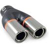 CarJoy Universale 9224 Doppio Terminale di scarico per auto Terminale Silenziatore sportivo Acciaio inossidabile Cromo 53mm