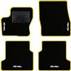QUEMAR Tappetini Auto compatibili con Ford Kuga II 2013-2019 / Kit Tappeti in Moquette e Gomma su Misura (Set 2 Anteriori + 2 Posteriori) / Ricami e Colori Personalizzati (4 Ricami, Bordo Giallo)
