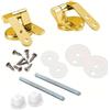 HWBZDPZQD Set di cerniere di ricambio for sedili WC dorati con viti in acciaio inossidabile, dadi di fissaggio in nylon e rondelle regolabili for la maggior parte dei sedili WC.