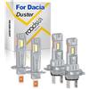 ROADSUN Kit Lampadine LED Per Fari Auto, 20000LM, 12V, 6000K Bianco, Abblaglianti H1, Anabbaglianti H7, Lampadine alogene a LED per la guida notturna, For Dacia Duster 2018-2023
