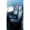 Texmar Coprisedili anteriori 2+1 progettati per adattarsi a Renault Trafic, Opel Vivaro 2015+ LHD NERO-GRIGIO ECO PELLE