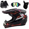 UIGJIOG Casco Motocross Bambino Set,Casco da Cross,Casco Integrale Da Motocross Adulti E Bambini,Casco da downhill integrale MTB,N,S(52~53cm)