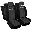 Lupex Shop Panda.3s_Jn.N-6040 Copri-sedili Auto Compatibili Panda Terza Serie (mod.319) Versione 60e40 Jeans Nero Nero | Set Copri-Sedile Anteriori e Posteriori | Airbag | Accessori Interno