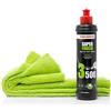 detailmate Set di lucidatura per la Cura Auto - Car Care: Menzerna Lucida Polish Final Finish 3500, 250 ml - lucentezza Brillante + Panno Spesso Microfibra, 40x40cm, 550 gsm