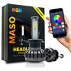 Riloer Lampadina H7 RGB LED, 80W 6000K 8000LM IP65 Faro RGB auto LED COB colorful APPLeadLampada lampada spia, controllo APP 2Pcs