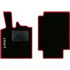 QUEMAR Tappetini Auto per Smart Fortwo 450, Bordo Rosso, 1 Ricamo | 1998-2007 / W450 / Kit Tappeti Moquette e Gomma su Misura / Set 2 Anteriori / Ricami e Colori Personalizzati / Antiscivolo