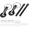 Fydun ganci cofano rally + Fydun Kit bloccaggio perno cofano, kit bloccaggio perno cofano cofano universale in acciaio inossidabile per auto sportive da corsa