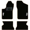 QUEMAR Kit Tappetini Auto per Fiat 600 1998-2010, Bordo Beige, 2 Ricami