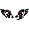 AZgraphishop Protezione Batti Tacco RESINA 3D COMPATIBILE CON HONDA Africa Twin CRF 1000 ADB-001(NWS) (Bianco e Rosso)