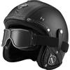 EBAYIN Casco vintage retrò Scooter Casco jet ciclomotore Casco mezzo casco in pelle 3/4 con visiera Casco aperto per uomo e donna Certificazione DOT ECE,B-S=(55~56cm)