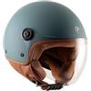 Tucano Urbano EL'JETTIN 6.0 Casco Demi Jet Unisex - Moto e Scooter in Policarbonato, Small Fit, Calotta XS-M e L-XXL, Estate/Inverno, Omologato ECE 22.06, Blu Petrolio, Tg. L