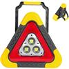 Sucritude Luce di Segnalazione A Triangolo Solare 2 in 1, Triangolo Luminoso Emergenza Auto, 4 modalità, Ricarica per Smartphone, Campeggio Escursionismo Luce di Segnalazione di Sicurezza Essenziale