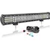 AUXTINGS Fuoristrada Barra LED da 57 cm, 570W barra luminosa a LED da lavoro con 12V cablaggio,faretto e inondazione 4 filas Led luci 6000K Impermeabile per 4x4 trattore camion quad veicoli barche