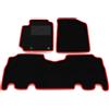 Generico Tappetini compatibili con Toyota Yaris Verso 1999-2005 - posteriore unito, bordo rosso, kit tappetini auto personalizzati, set tappeti in velluto, tappeto auto