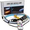 Generico Frecce LED Dinamiche RGB 60cm 12v Gestibili Tramite Telecomando con Giochi Di Colore - Montaggio Semplice - Perfette per Scooter, Moto, Auto, Camion - Impermeabile - Design Compatto e Leggero
