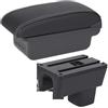 BHGMGEBLV Bracciolos centrales Per SUZUKI Per Swift 2005-2025 Bracciolo Box Auto Portaoggetti Per Rinforzato Dettagli Interni Elevati Bracciolo centrale per auto(B Black white 3USB)