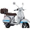 Generico Kit 4 adesivi fasce fascia bande coda parafango decal compatibili con PIAGGIO VESPA P150X P 150 XE LX 150 scegli colore Cod.2007 (056 Blu Leggero)