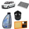 OP Kit tagliando 3 filtri + 4L olio Q8 5W30 per Skoda Fabia II 1.4 benzina 2006-2014